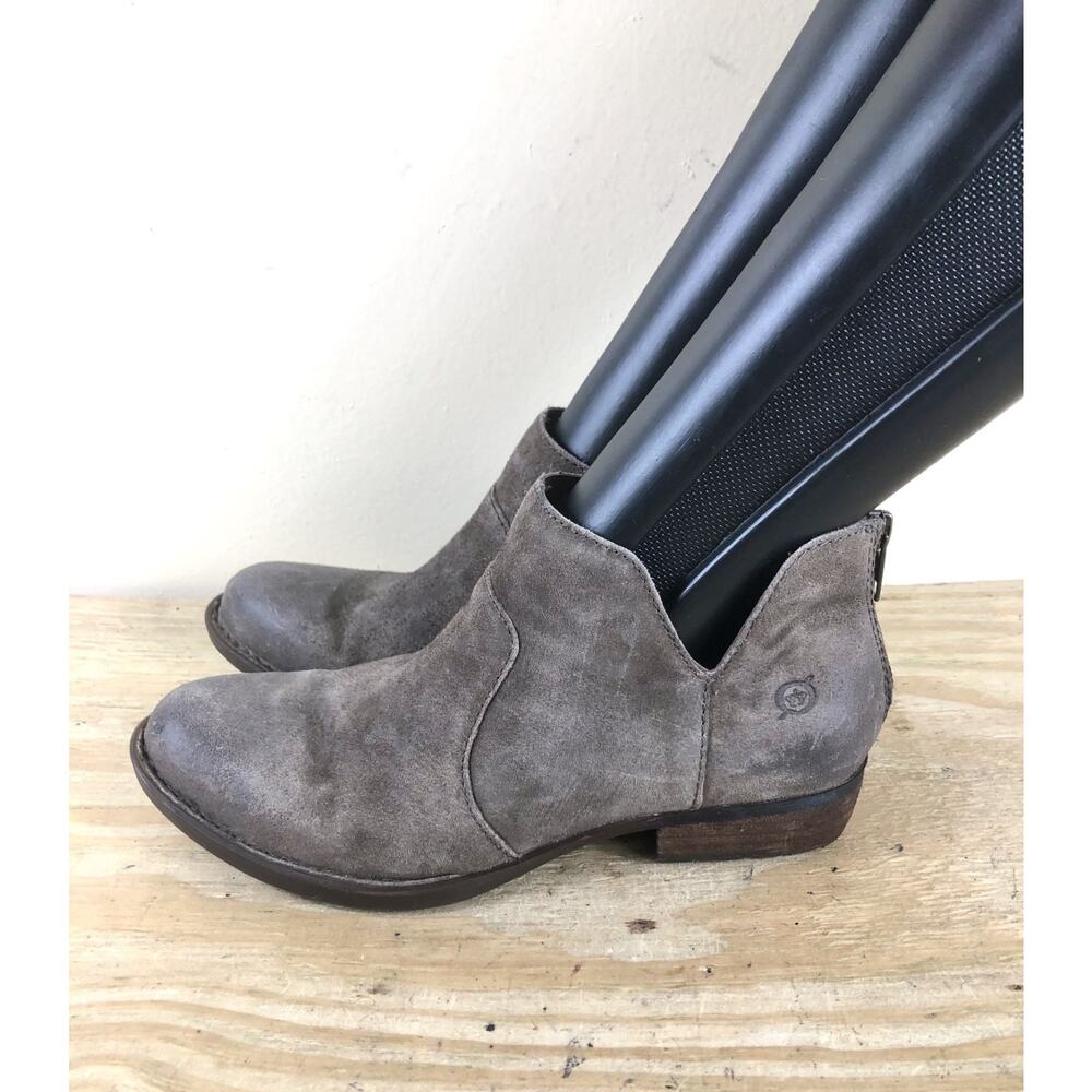 Born Boots Womens 8 Brown Distressed Leather Kerri Distressed Ankle Bootie